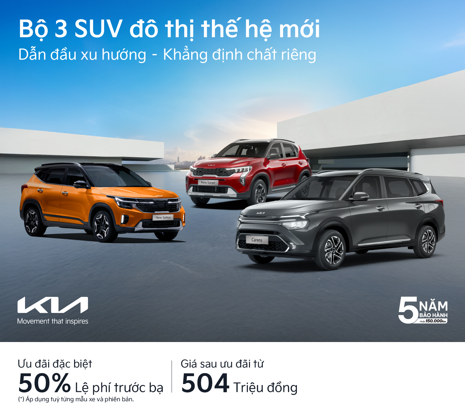 Bộ 3 SUV đô thị Kia – Hiện đại và trẻ trung dẫn đầu xu hướng với giá bán dễ tiếp cận